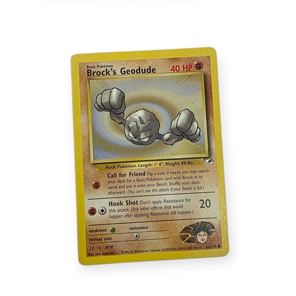 Pokemon Other - Vintage 90s Brock's Geodude Pokemon Trading Card